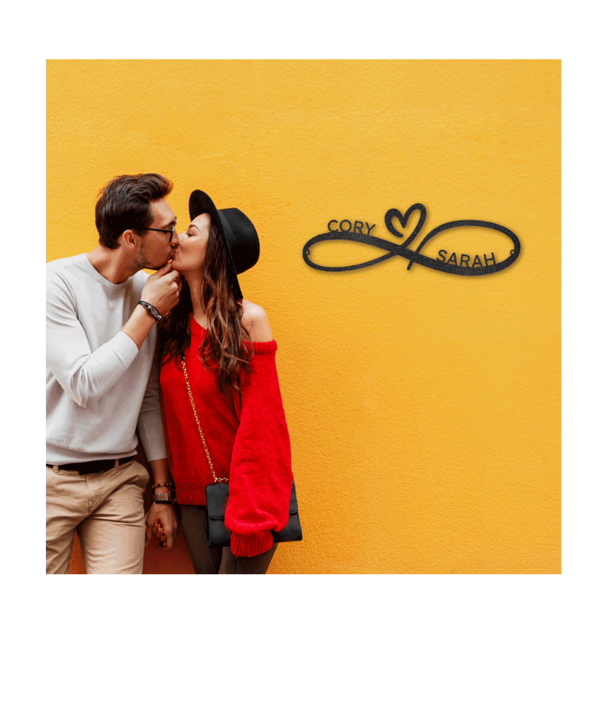 Infinity Couples Monogram - Steel Sign