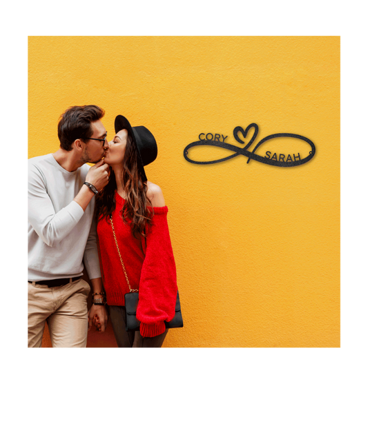 Infinity Couples Monogram - Steel Sign