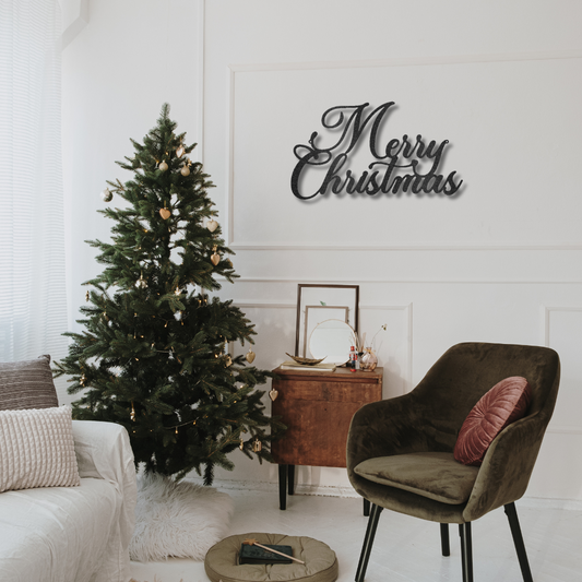 Merry Christmas Script - Steel Sign