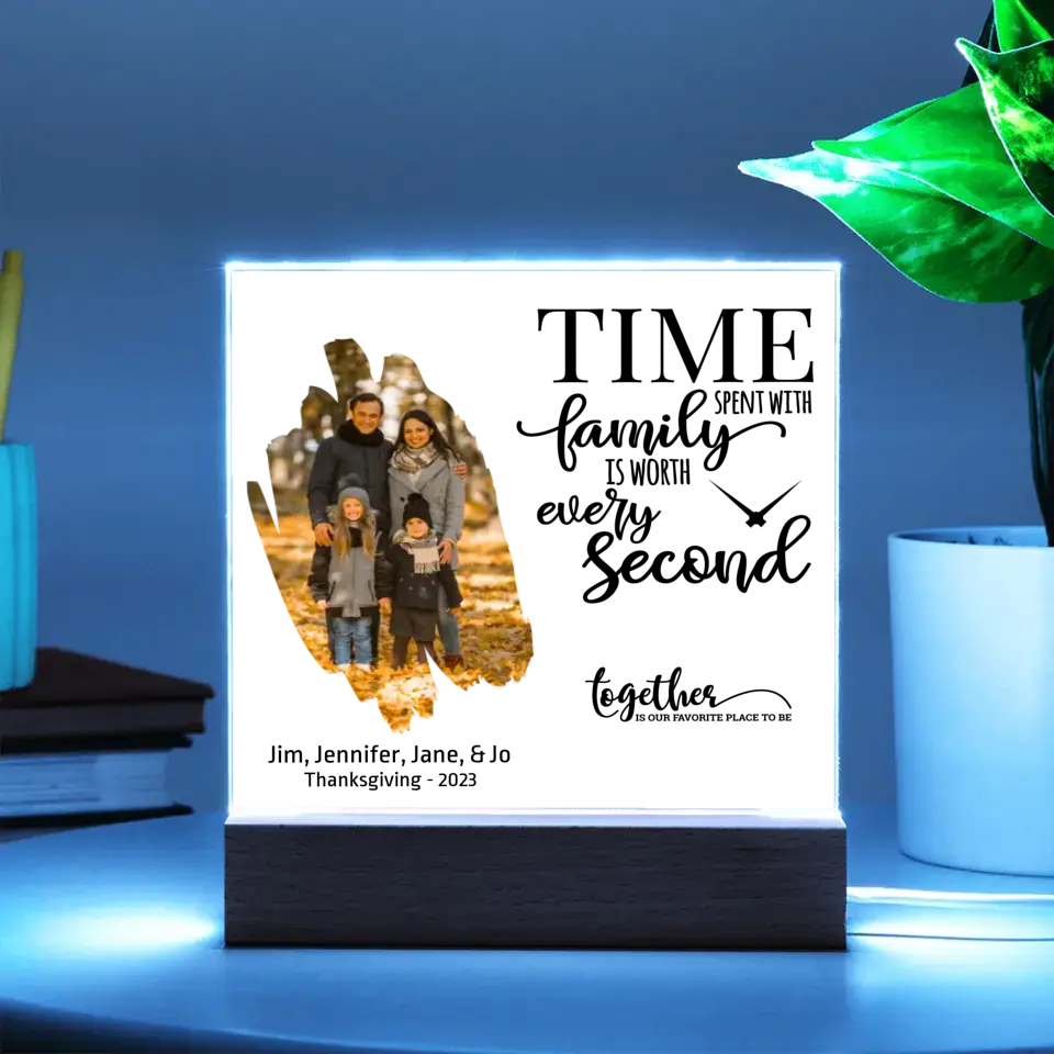 Acrylic - Family Photo with Brushstroke Image