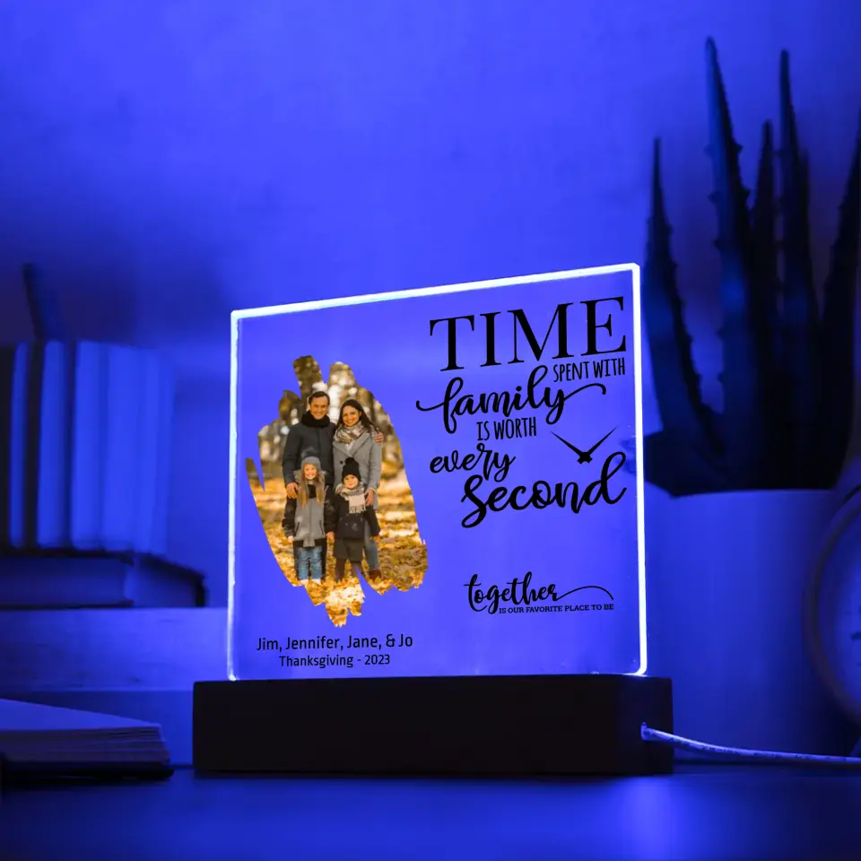 Acrylic - Family Photo with Brushstroke Image