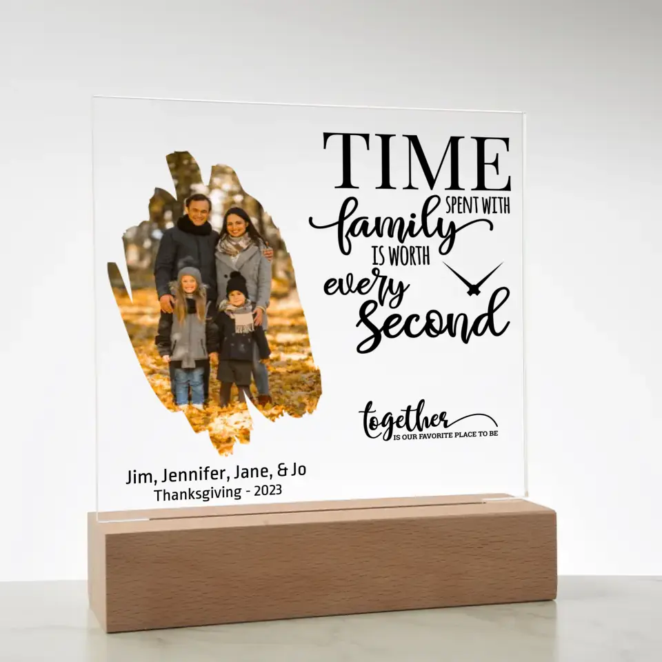 Acrylic - Family Photo with Brushstroke Image