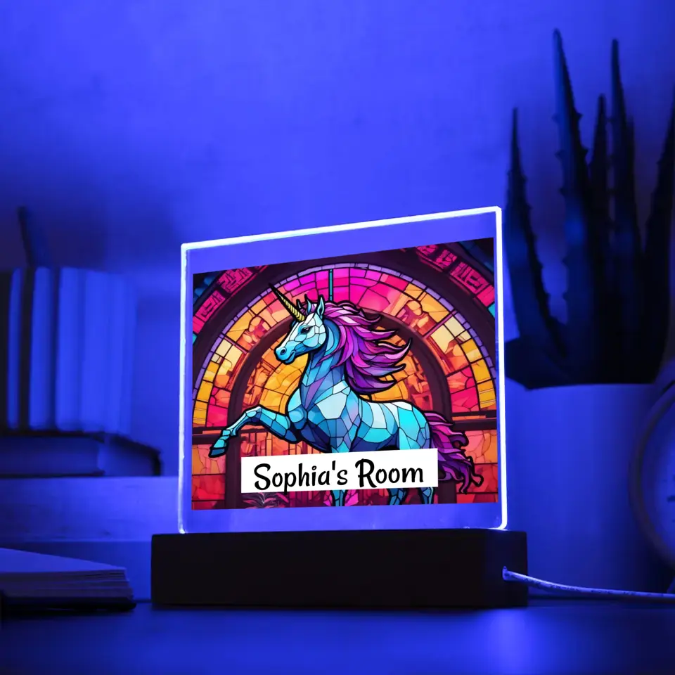 Acrylic - Night Light - Mystical Mosaic Unicorn Light