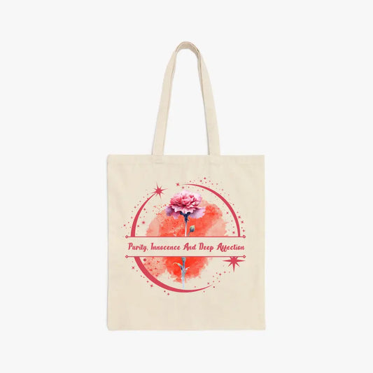 Cotton Canvas Tote Bag | Birth Month Flower Stem