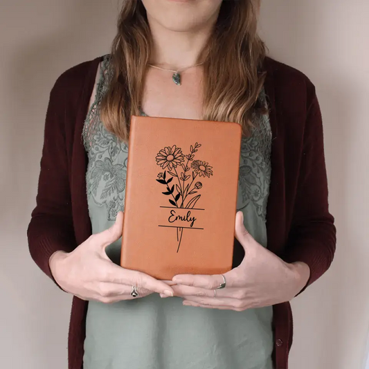 Graphic Journal | Birth Month Flower | Personalized with Name | Mothers Day | Gift