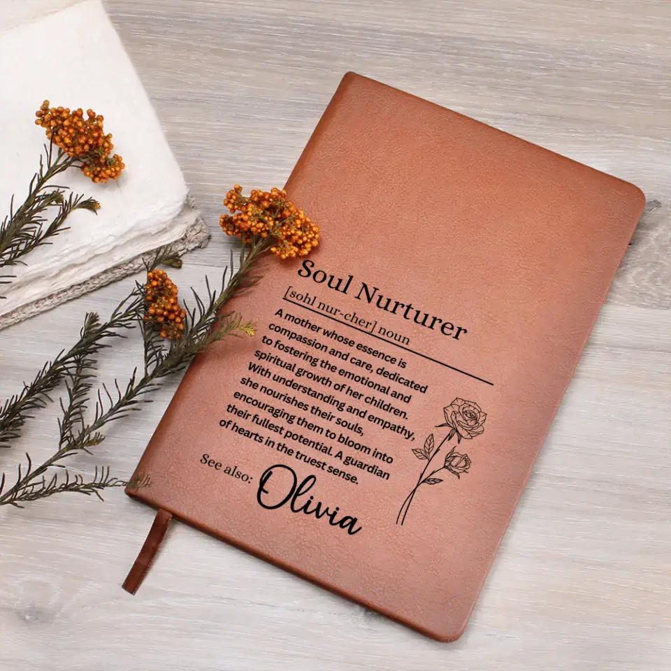 Graphic Journal | Mother Definition | Personalized with Name and Birth Month Flower | Mothers Day | Gift for Her