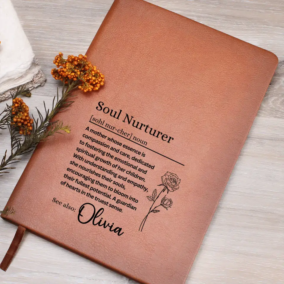 Graphic Journal | Mother Definition | Personalized with Name and Birth Month Flower | Mothers Day | Gift for Her