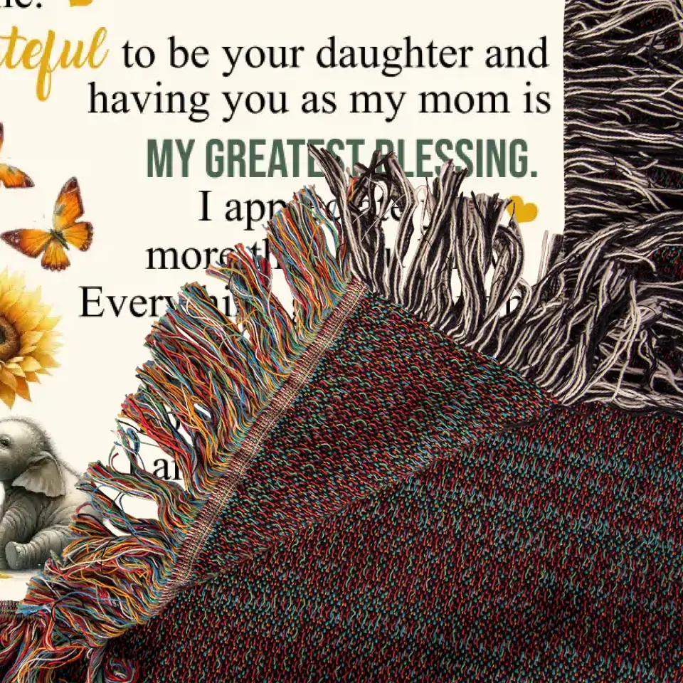 Mom Daughter Distance | Personalized Signature | Woven Blanket