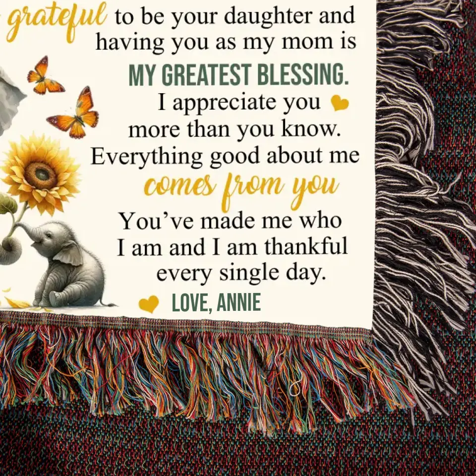 Mom Daughter Distance | Personalized Signature | Woven Blanket
