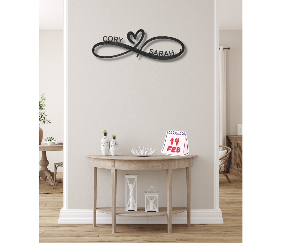 Infinity Couples Monogram - Steel Sign