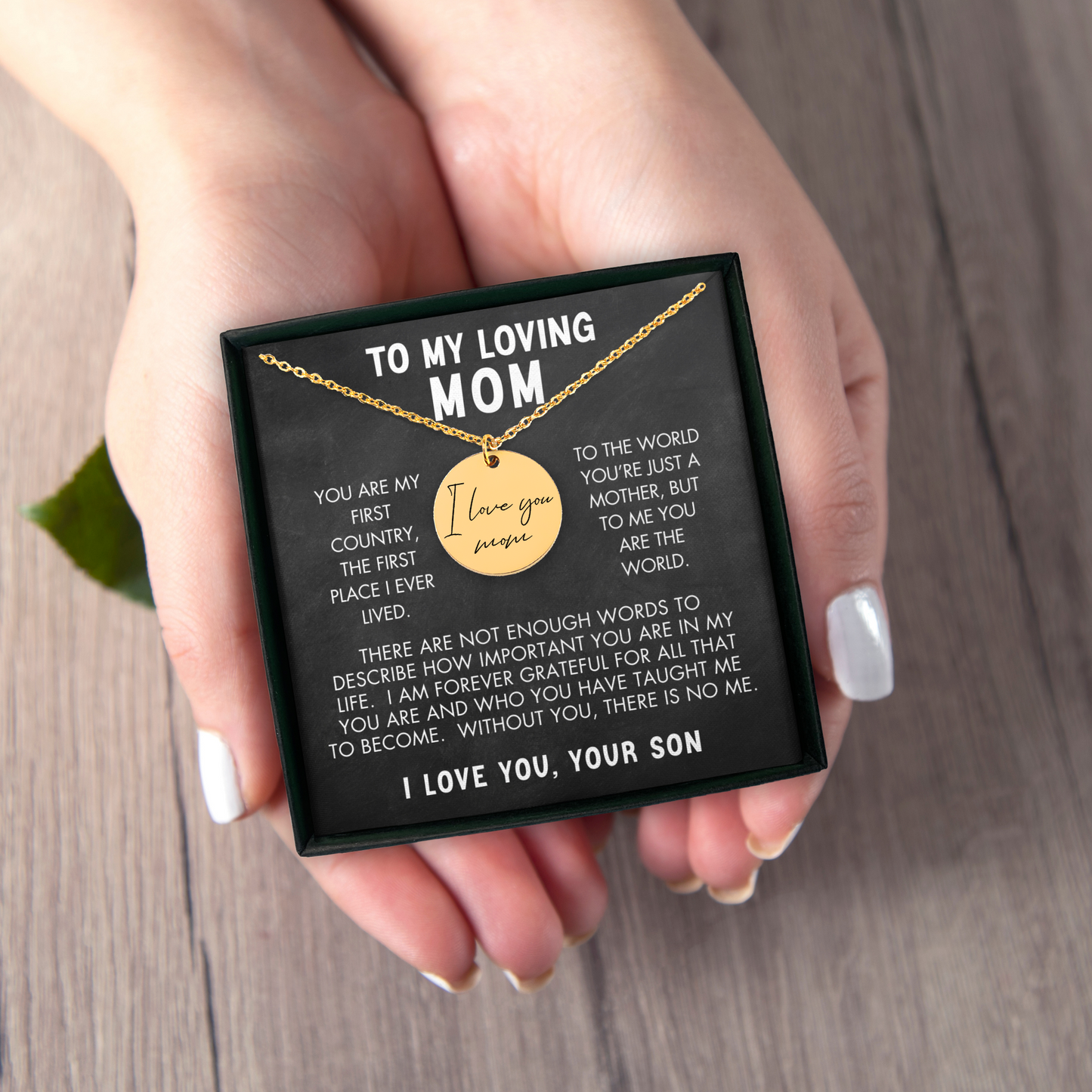 Custom Message Necklace | Son to Mom | Mothers Day
