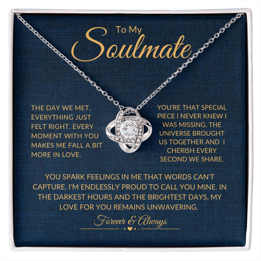 To My Soulmate | Love Knot Necklace