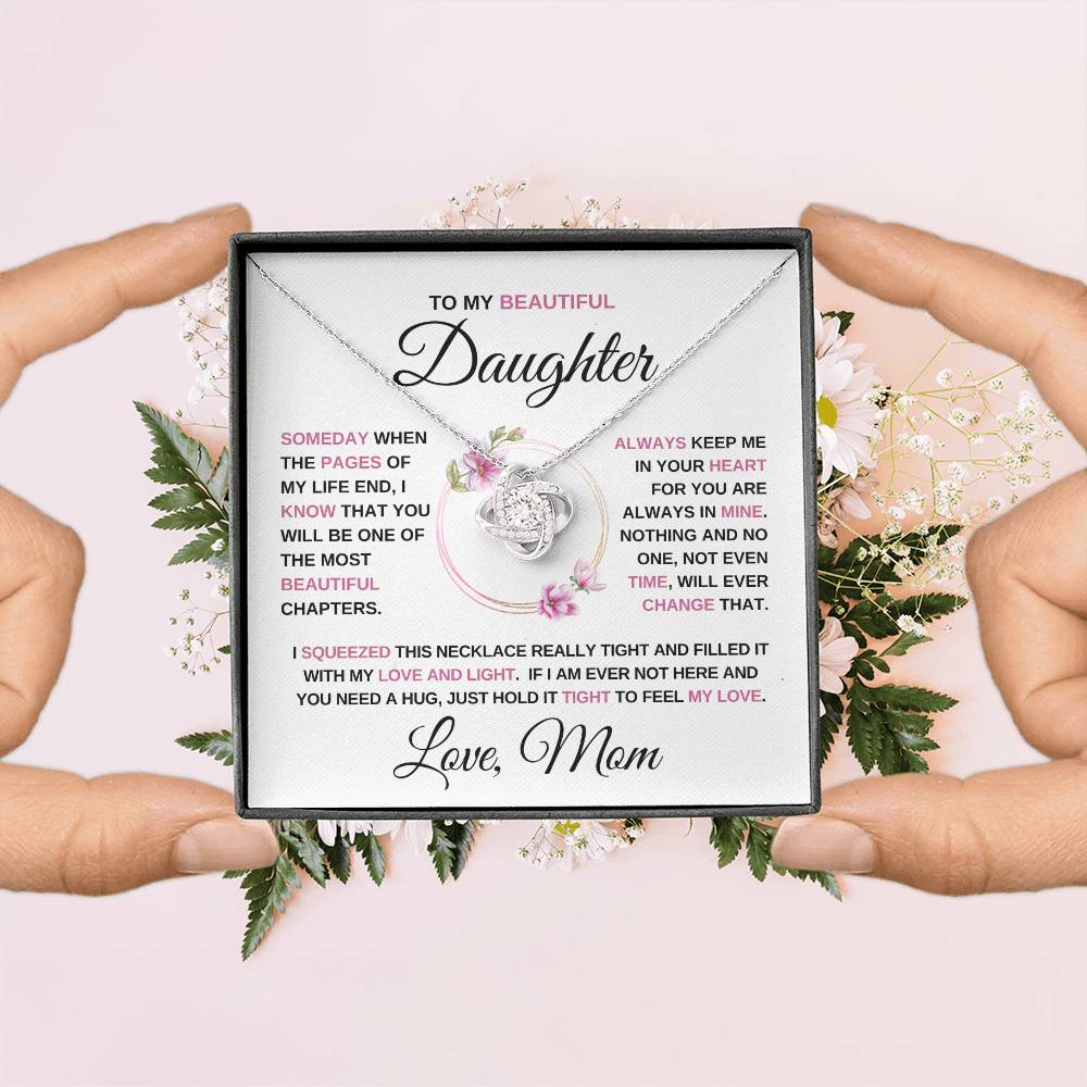 To my Beautiful Daughter - Love Knot Necklace