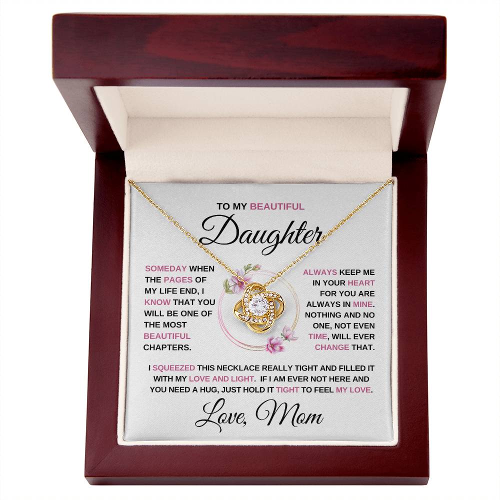 To my Beautiful Daughter - Love Knot Necklace