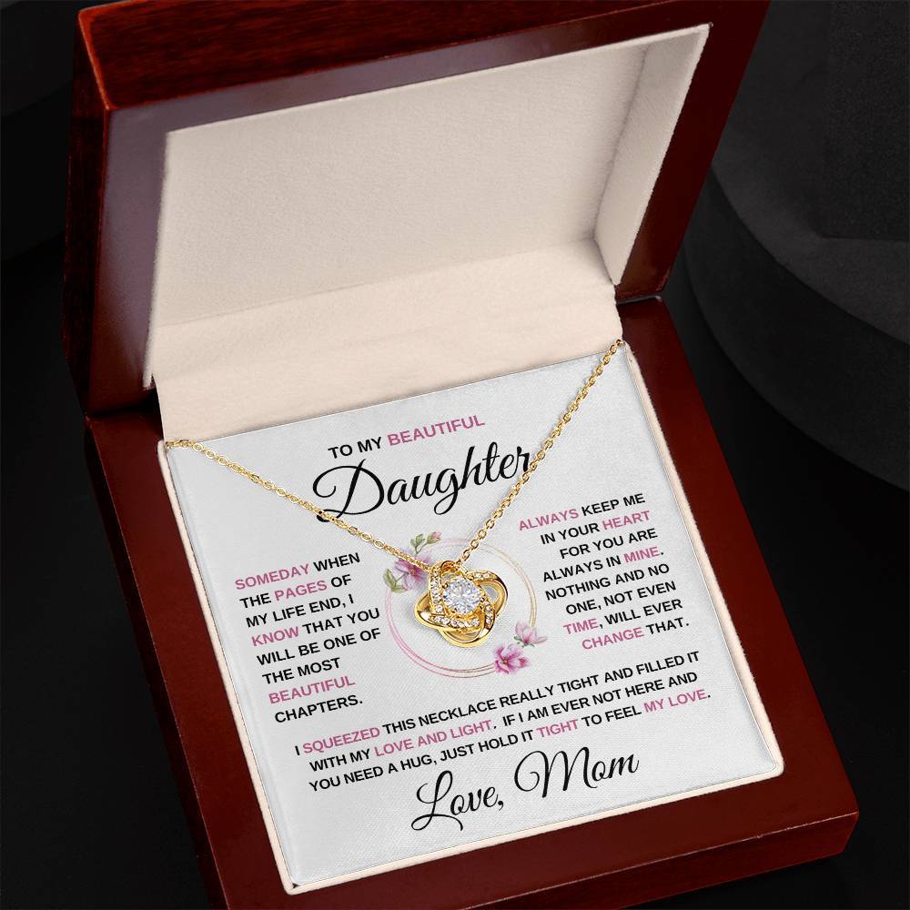 To my Beautiful Daughter - Love Knot Necklace