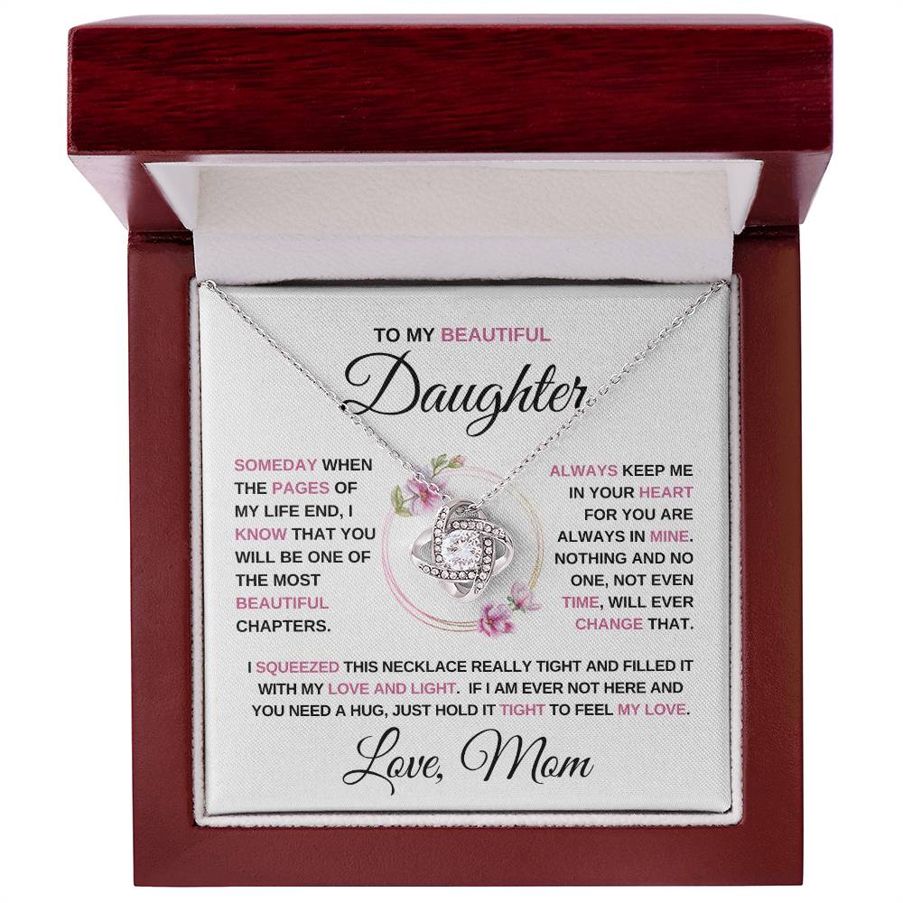 To my Beautiful Daughter - Love Knot Necklace