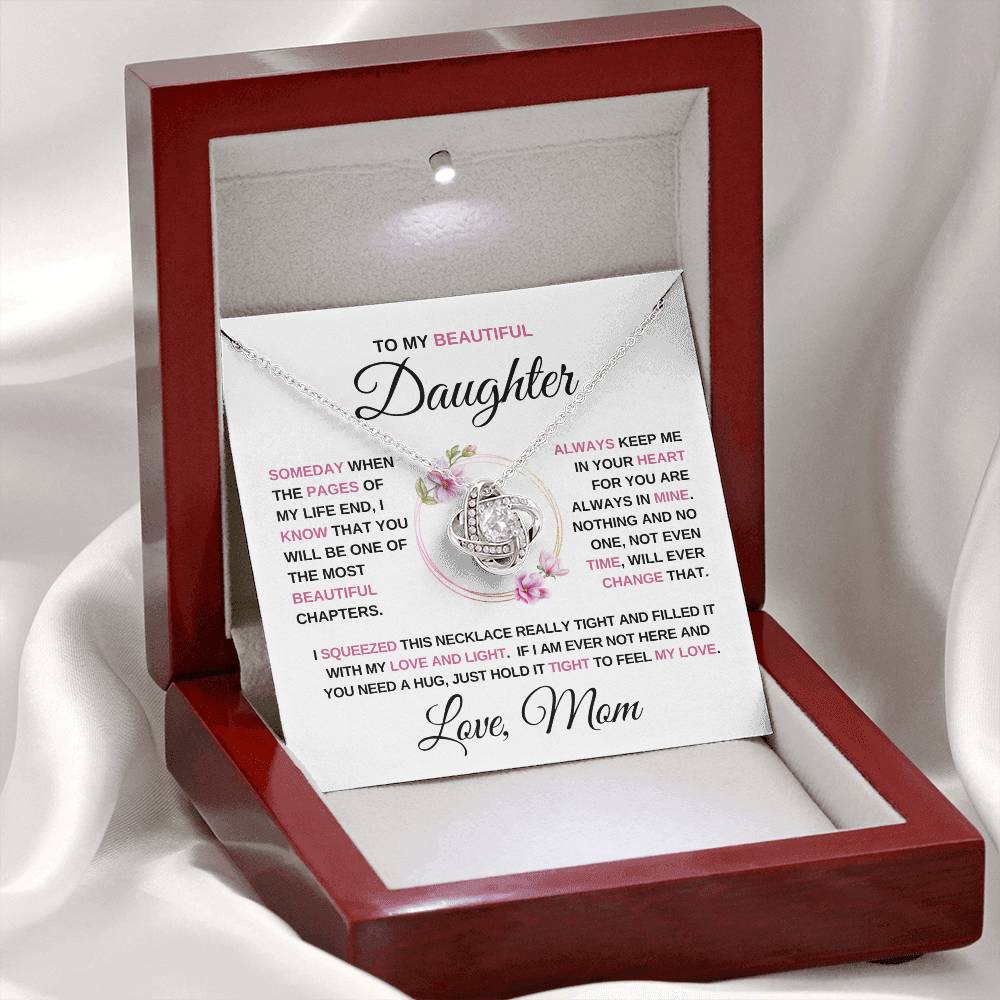 To my Beautiful Daughter - Love Knot Necklace