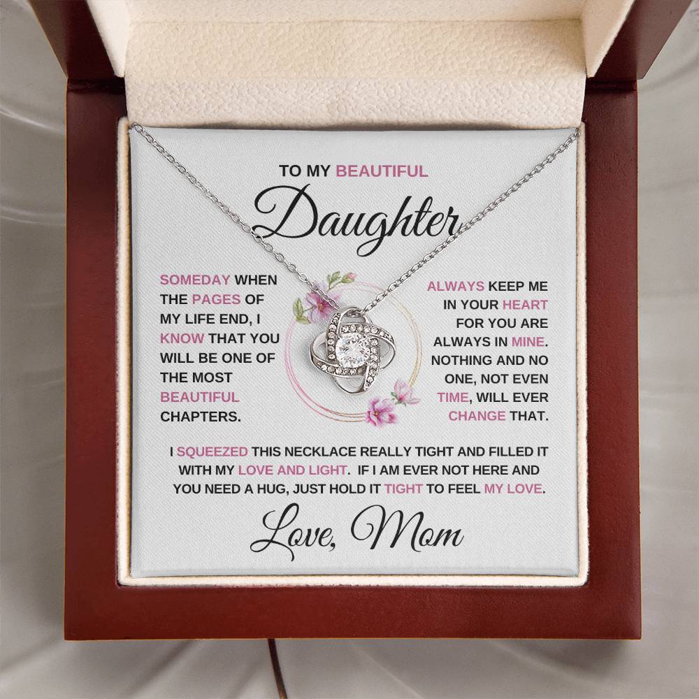 To my Beautiful Daughter - Love Knot Necklace