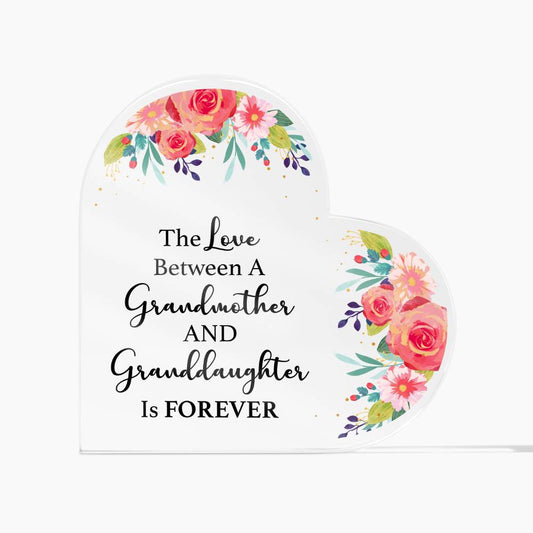 Acrylic Heart Plaque - Memorable Gift for Granddaughter