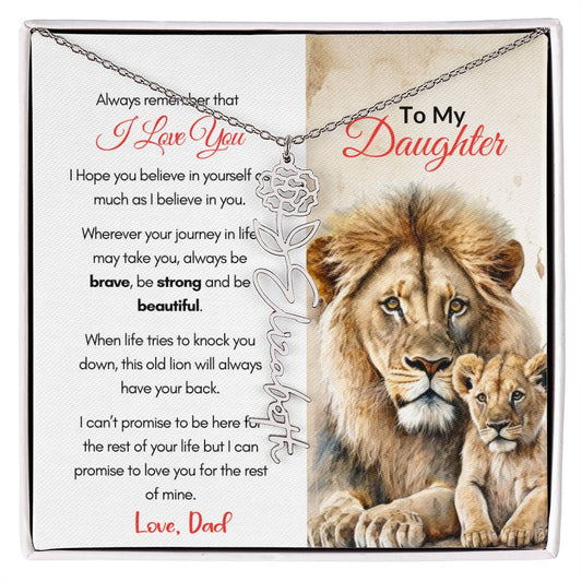 To My Daughter | Birth Month Flower Name Necklace