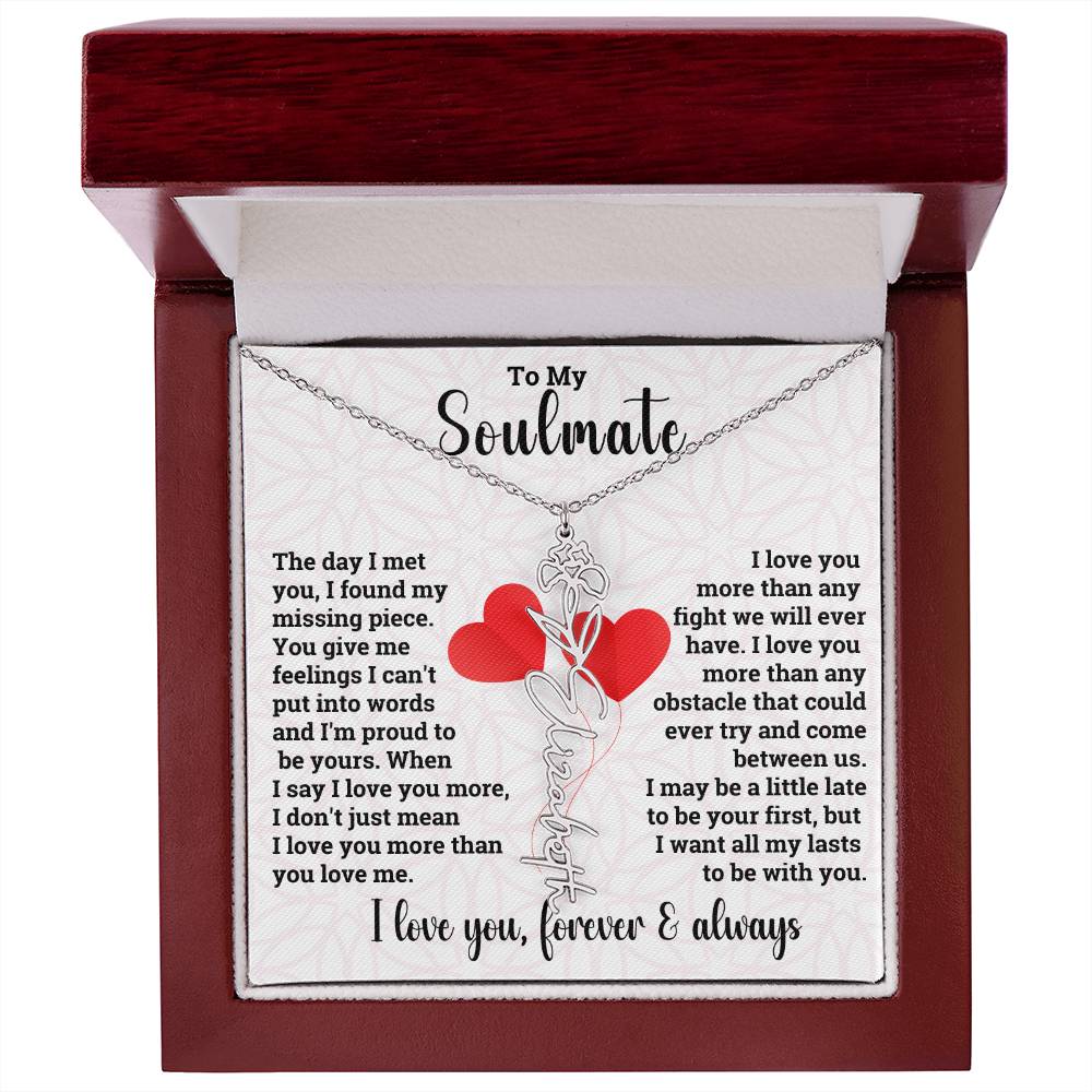To My Soulmate | Birth Flower Name Necklace