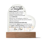 To My Beautiful Daughter (Flower Border) | Acrylic Heart Plaque with optional LED Base