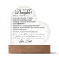 To My Beautiful Daughter | Acrylic Heart Plaque with optional LED Base