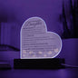 To My Beautiful Daughter (Flower Border) | Acrylic Heart Plaque with optional LED Base