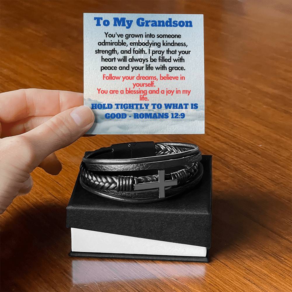 To My Grandson - Cross Bracelet