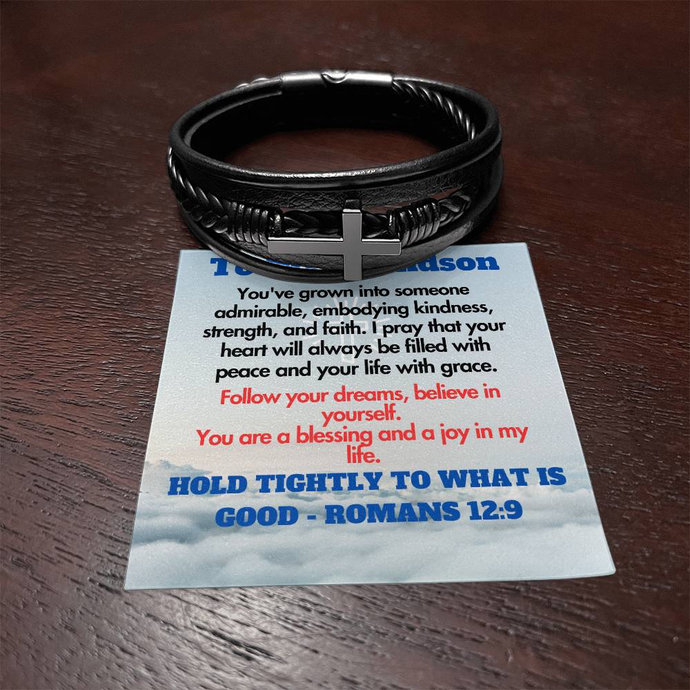 To My Grandson - Cross Bracelet
