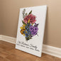 Personalized wrapped gallery canvas, Birth Month Flowers Gift For Grandma, Easter, Nana Gifts, Mothers Day Gift - Portrait