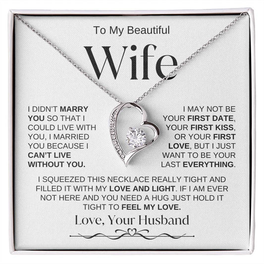 To My Beautiful Wife | Forever Love Necklace BWv2