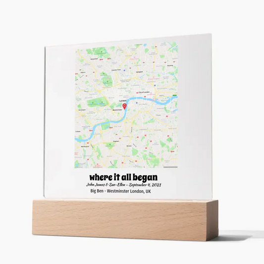 Acrylic - Personalized Map - Where It All Began