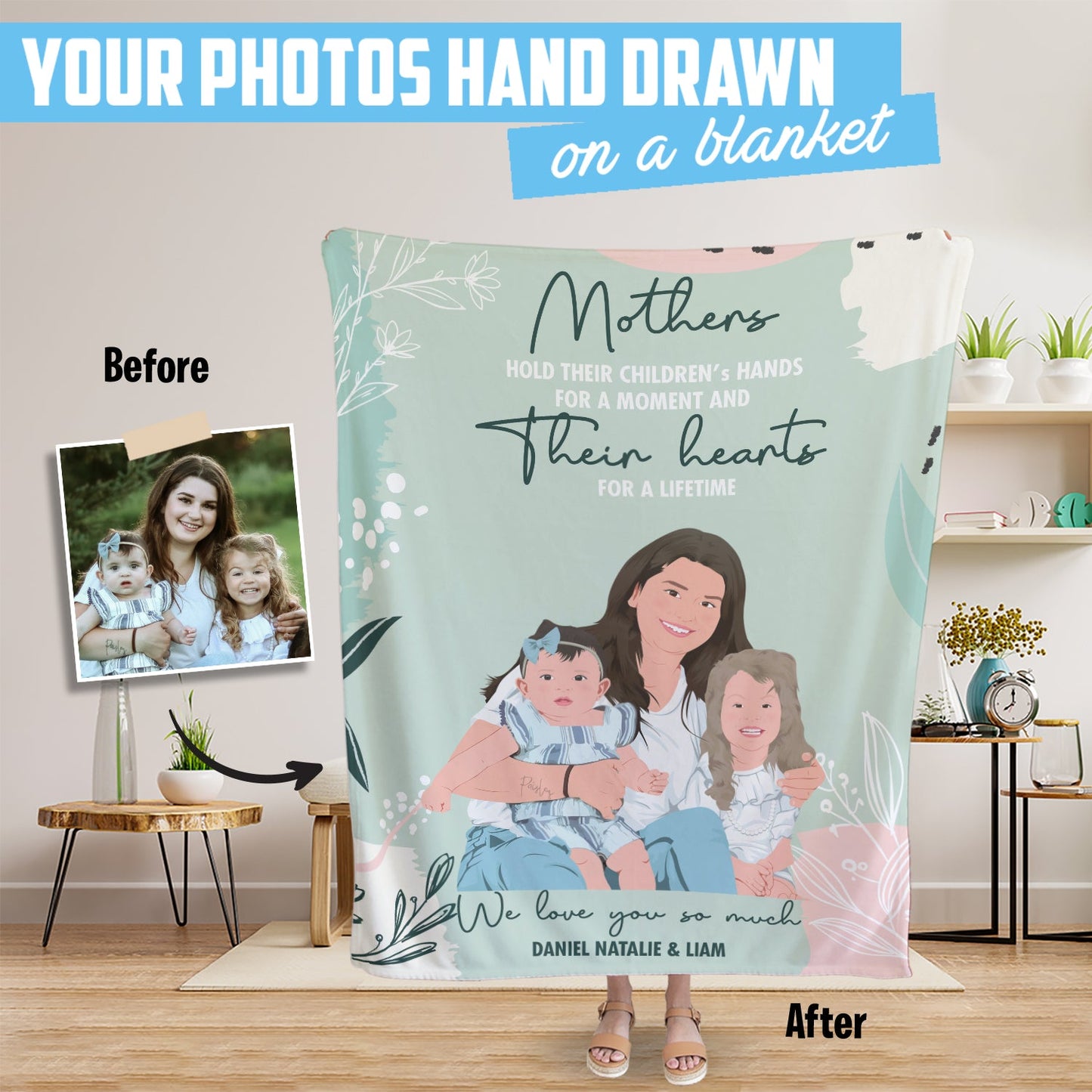 Personalized Mothers Day Photo Blanket