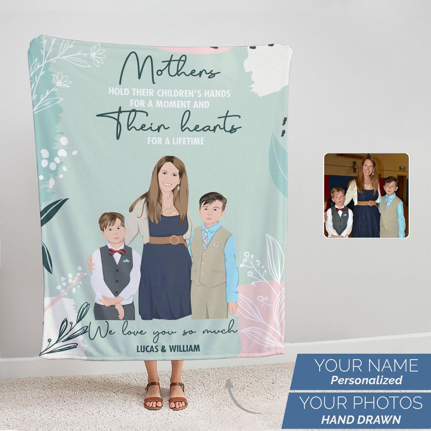 Personalized Mothers Day Photo Blanket