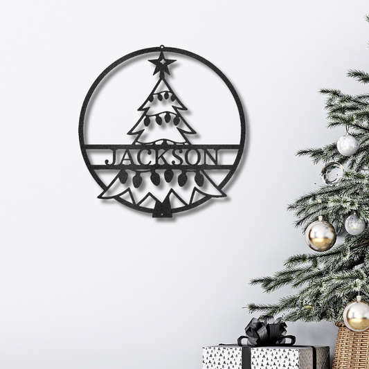 Christmas Tree Monogram - Steel Sign