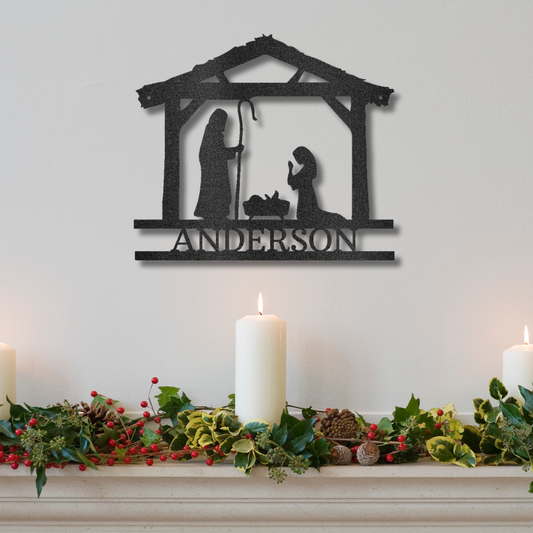 Nativity Simple Monogram - Steel Sign