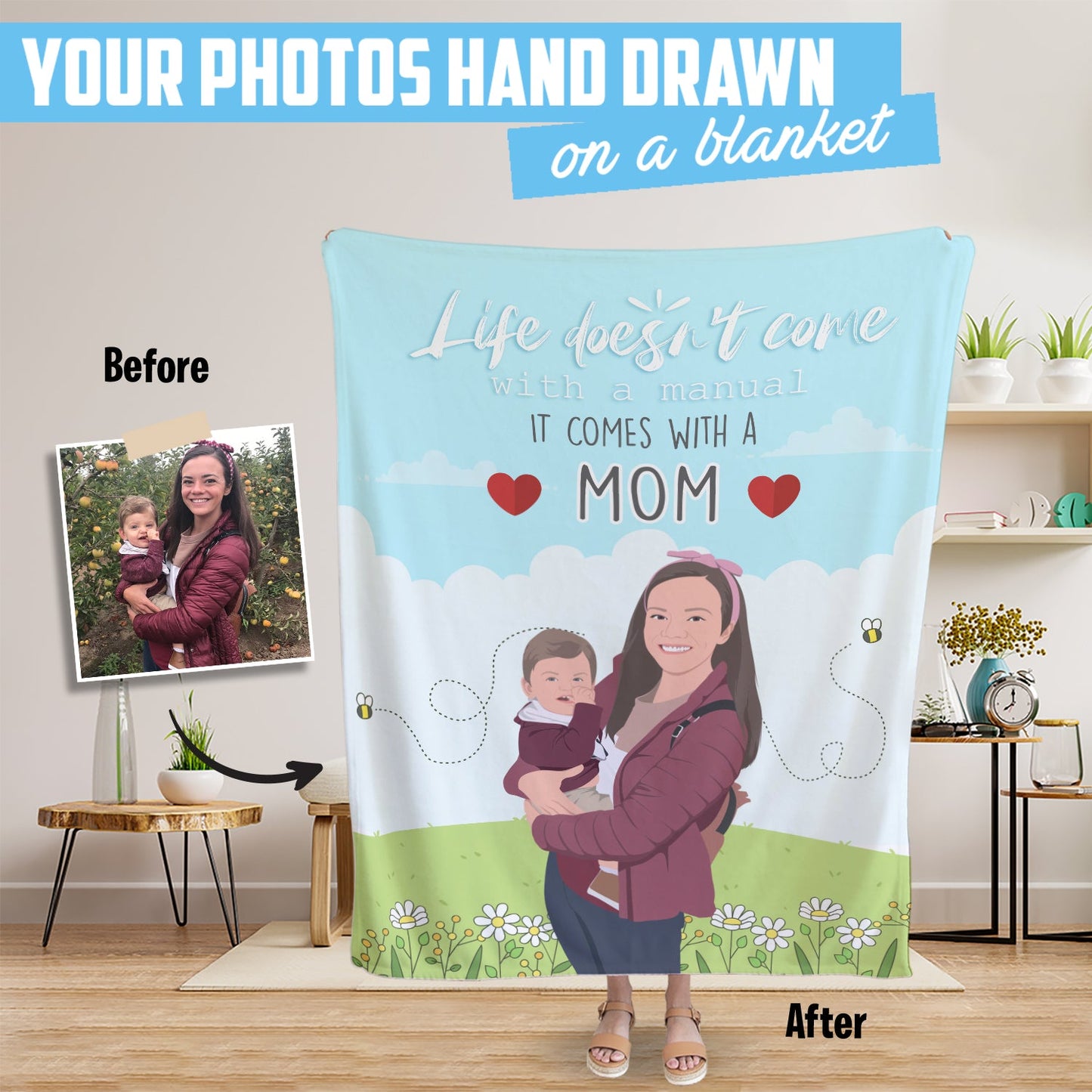 Personalized Mothers Day Picture Blanket