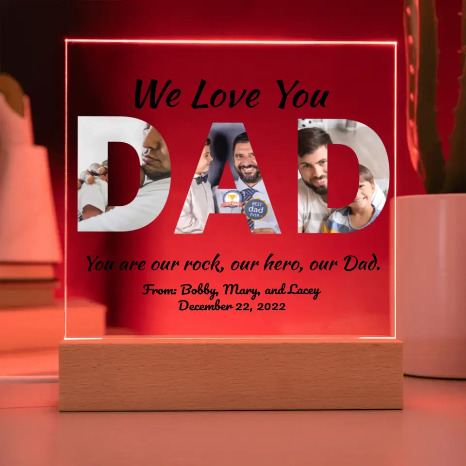 Acrylic - Dad - You are our rock