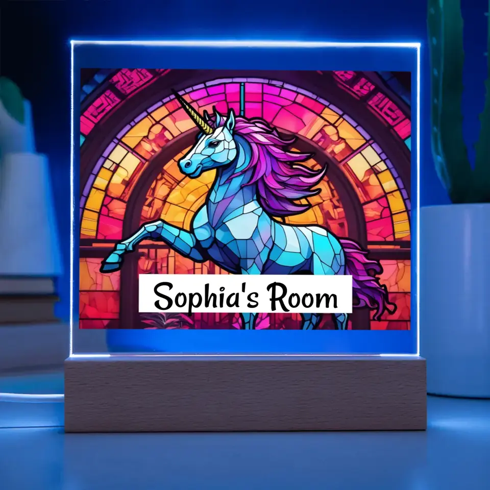 Acrylic - Night Light - Mystical Mosaic Unicorn Light