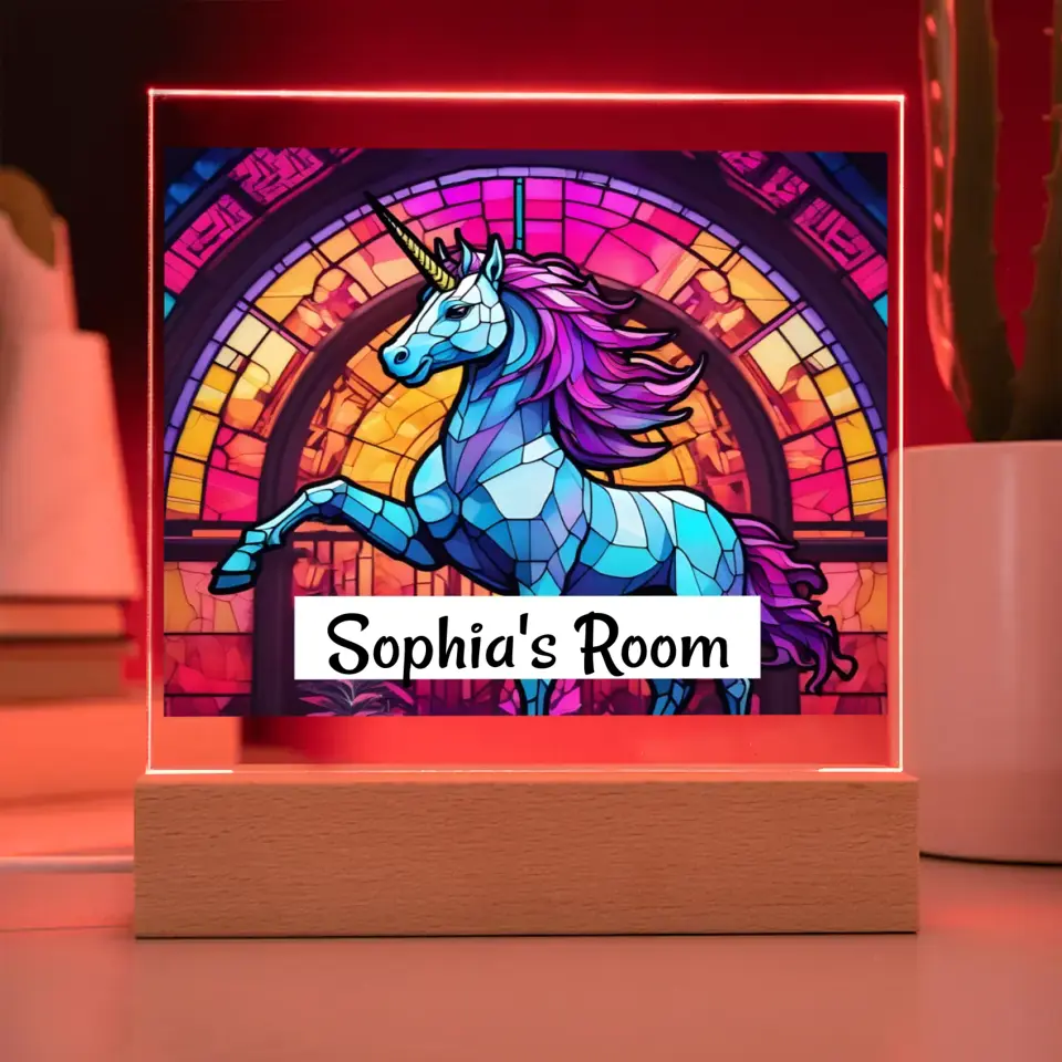 Acrylic - Night Light - Mystical Mosaic Unicorn Light