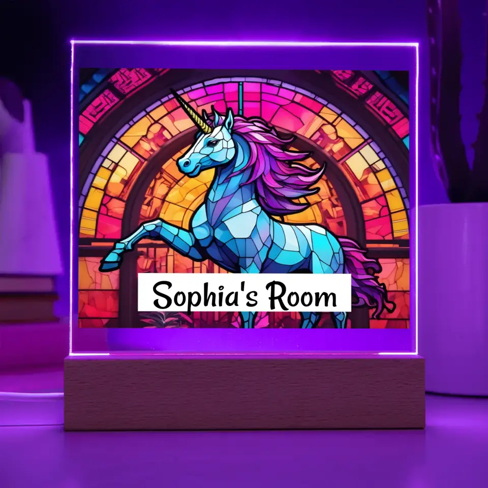 Acrylic - Night Light - Mystical Mosaic Unicorn Light