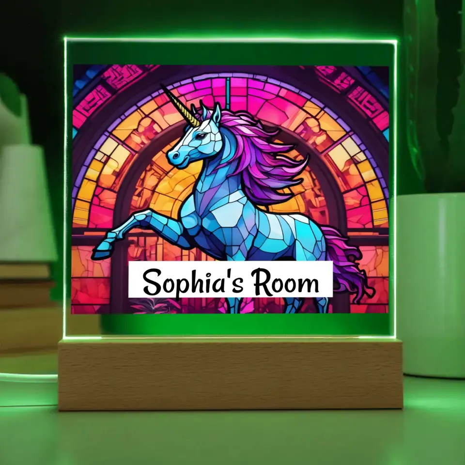 Acrylic - Night Light - Mystical Mosaic Unicorn Light