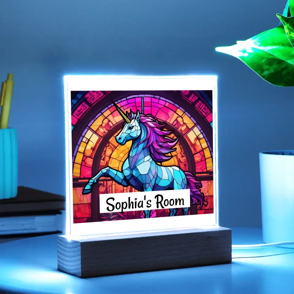 Acrylic - Night Light - Mystical Mosaic Unicorn Light