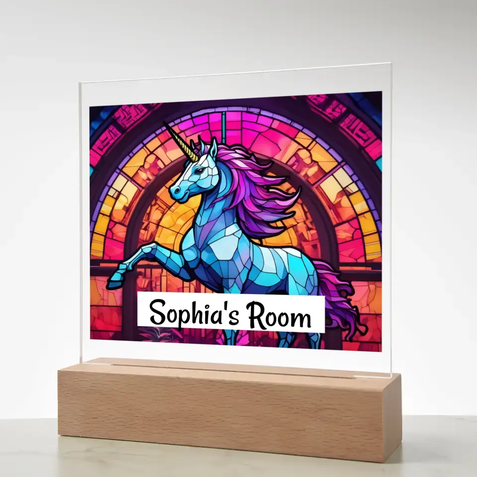 Acrylic - Night Light - Mystical Mosaic Unicorn Light