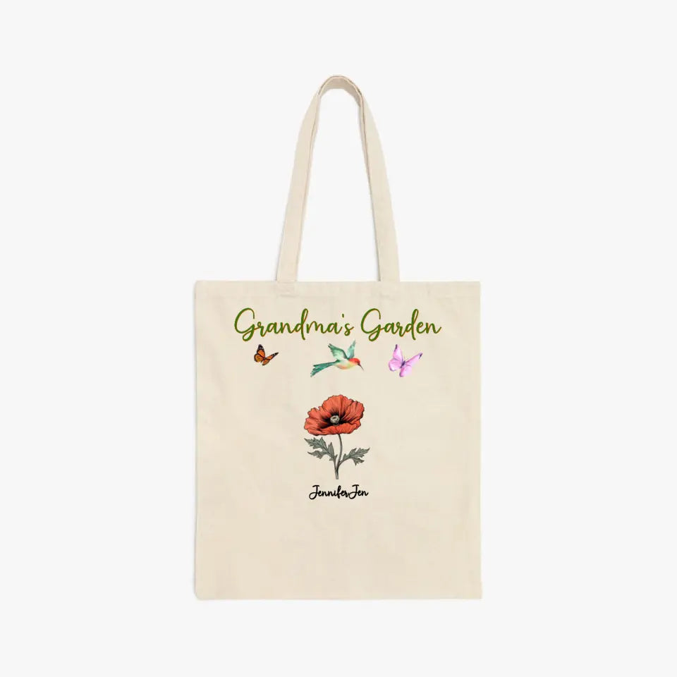 Cotton Canvas Tote - Grandma's Garden