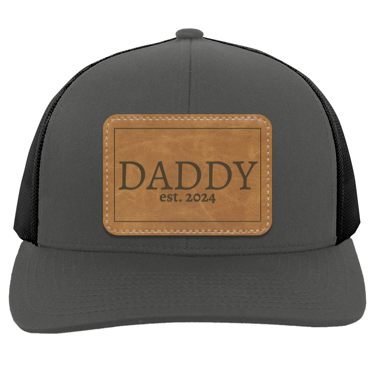 Daddy est 2024 | Leather | Trucker Patch Hat