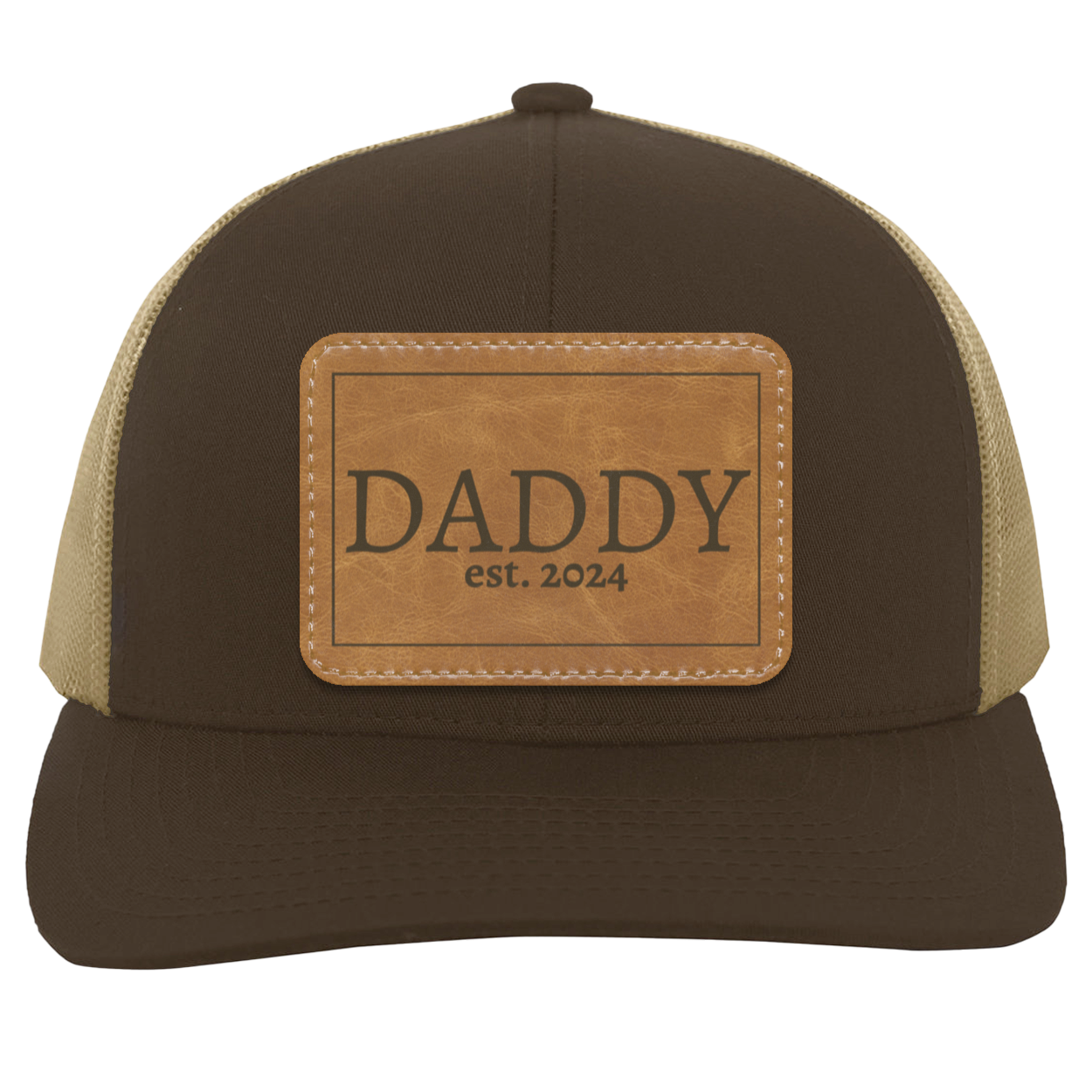 Daddy est 2024 | Leather | Trucker Patch Hat