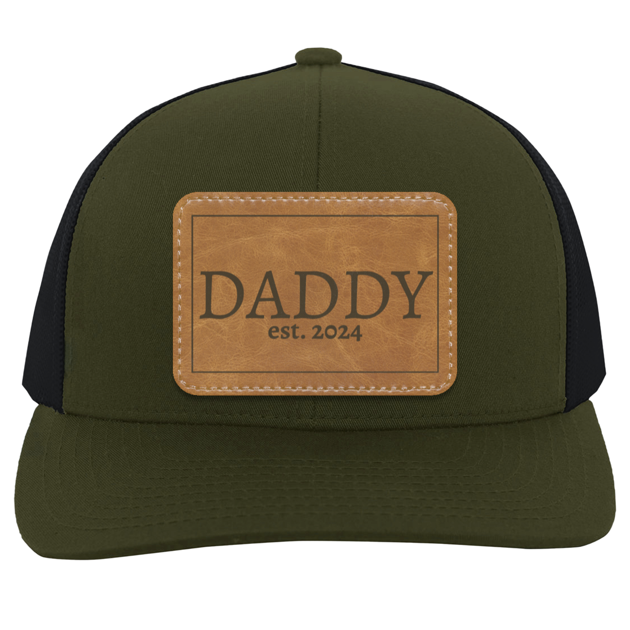 Daddy est 2024 | Leather | Trucker Patch Hat