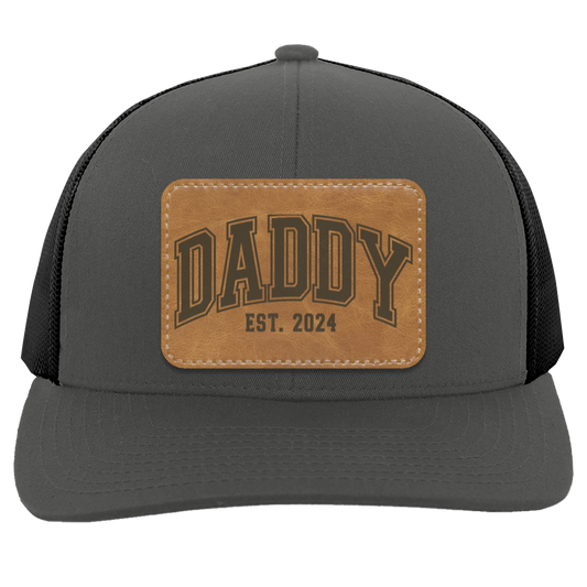 Varsity Daddy  est 2024 | Leather | Trucker Patch Hat